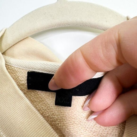 h:ours Malika Cropped Sweatshirt Terry Crew Neck Pullover Neutral Ombre Size XXS - Picture 5 of 8